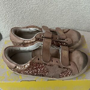 Golden Goose Girls Dusty Pink or Peach Glitter Sneaker size 29